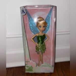Disney Store Tinker Bell Doll with Sparkling Green Dress and Blue Wings